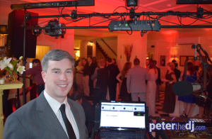 DJ Peter Naughton at Caitlin and Martin's wedding reception, October 2016.