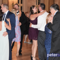Molly and Quinn's wedding reception in the Marriott Syracuse Downtown Grand Ballroom, September 2017. Copyright Peter Naughton peterthedj.com
