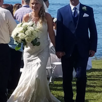 Outdoor ceremony: Chris and Ashley's wedding at Lake Shore Yacht & Country Club, Cicero, NY