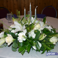 Sweetheart Table bouquet: Kathy and Duncan's 25th wedding anniversary at Drumlins, Syracuse