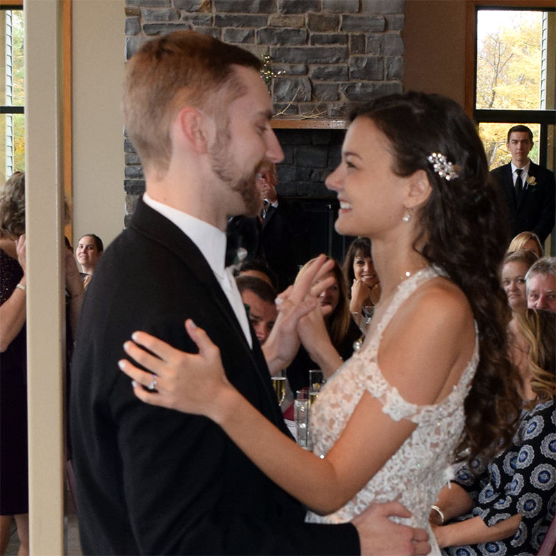 Bethany and Brian's wedding at Skyline Lodge, Highland Forest, Fabius, NY. November 2018. Photo by DJ Peter Naughton peterthedj.com