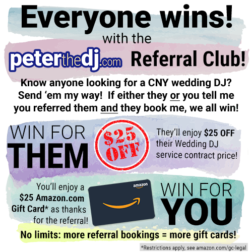 Everyone wins with the DJ Peter Naughton referral club!